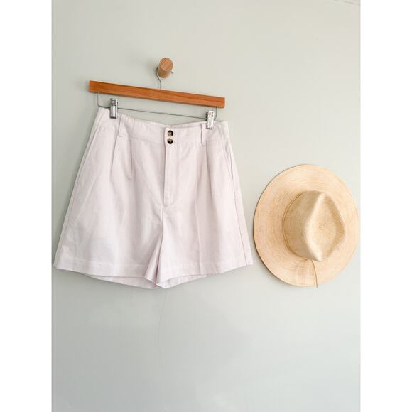 Madewell | NWT The Drapey Twill Pleated Short in White | Sz 2 - Picture 2 of 10